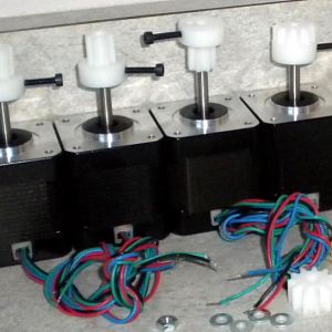 Each of the gears has a trapped nut to hold the gear in place