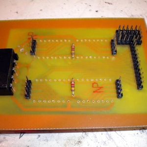 4 pin Molex connector for power (12v for the motors, and 5v for the IC logic.