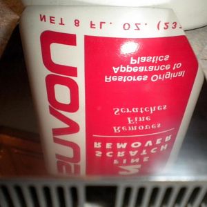 Novus #2, good for more than just plastics.  I had this lying around after I made my acrylic double helix sculptures.