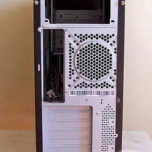 The original rear panel, with that awful fan grill(pics are not mine, got it from the internet)