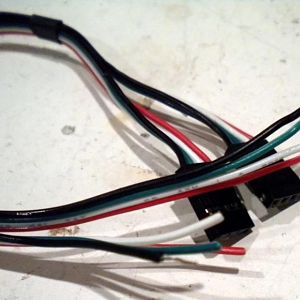 Wiring up the pin headers for the motors.