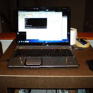 I am using my laptop to generate and stream G-code to the printer.  I will have to slap together an old computer for the task later on.