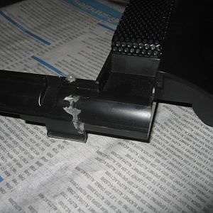 Repairing some of the other damage. This piece goes on the inside of the front of the case.