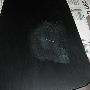 Some areas needed a bit of addiditional sanding down, like this scratch.