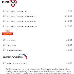 Overclockers delivery charges
