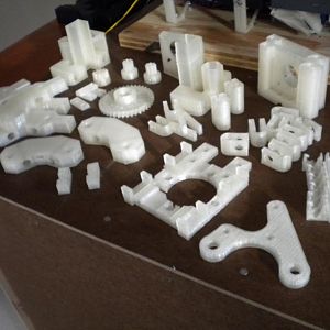 These make up 95% of the printed parts for a new Prusa Style RepRap.  The only thing I forgot was 2 parts for the extruder.