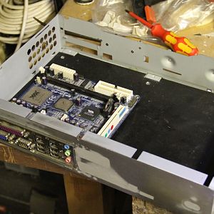 htpc012 - lining up the motherboard