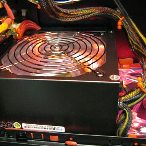 Reversed the PSU..Don't care for the Fatality stuff all over my build.