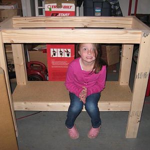work bench frame with shelf
