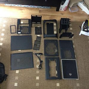 case disassembled - all the rivets drilled out