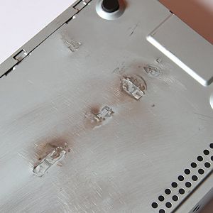 Filling in a few of the areas where I've knocked out the fittings for the original board