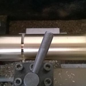 Parting off a section of 40mm diameter brass bar
