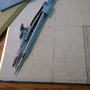 Marking out the lever arm in 3mm brass sheet