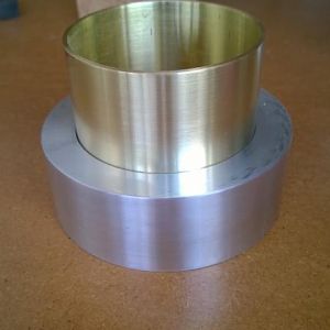 Scrap metal faced and sanded