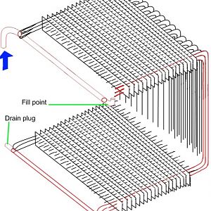 Line drawing schematic for radiator