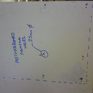 Measurement for the motherboard. Proved to be wrong, but still managed to jam it in!