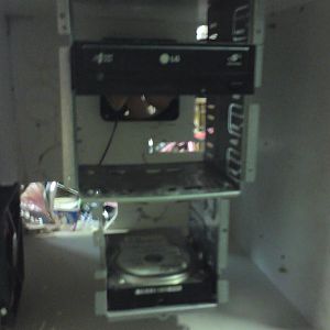 And now to attatch the HDD cage to the bottom