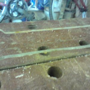 Rough cut of the DVD slot ready for filing