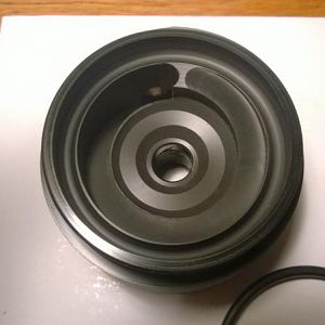 Close-up of the pump cover