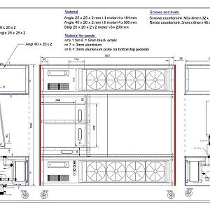 List material needed for the case and pedestels.