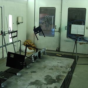 in the paintcabin at work