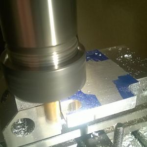 Milling the pockets in the top block half