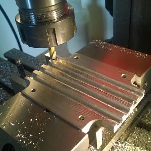 Cutting heat channel in top block half