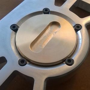 The pump holder screwed in place...