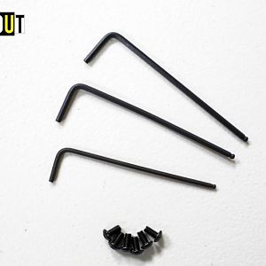 3 different sized alan keys and screws