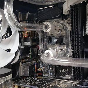 The inside of the case before the coolant!