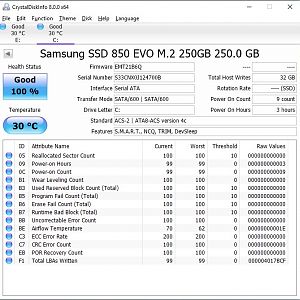 250GB EVO M.2 Stats