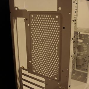 External view of the the exhaust fan mounting holes.