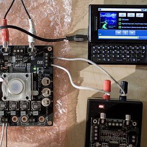 First test of the tk2050 2x100w amplifier