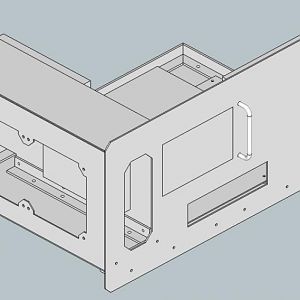 An isometric view of the back left side of my case design