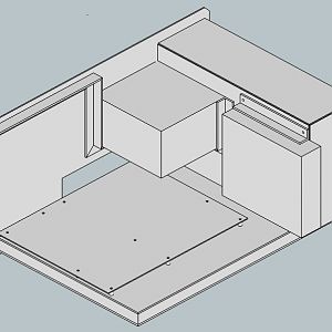 An isometric view of the front left side of my case design