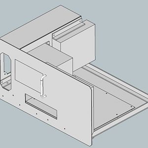 An isometric view of the rear left side of my case design